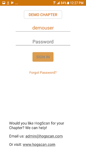 Android application HOGSCAN screenshort