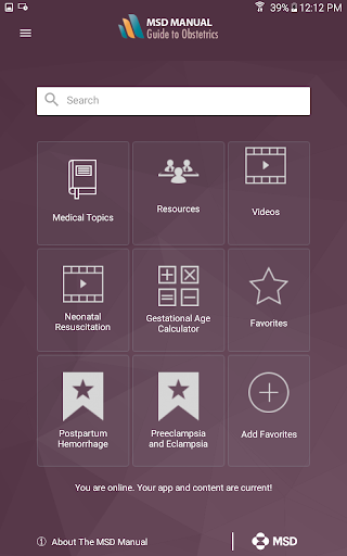 Screenshot of MSD Manual Guide to Obstetrics