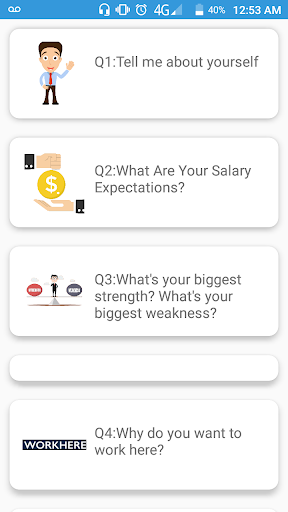 Android application Question Interview in English screenshort