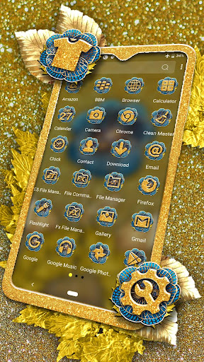 Golden Blue Rose Theme Screen 2
