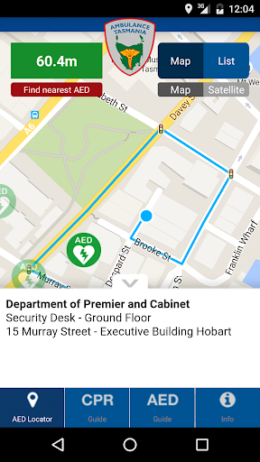 Ambulance Tasmania AED Locator