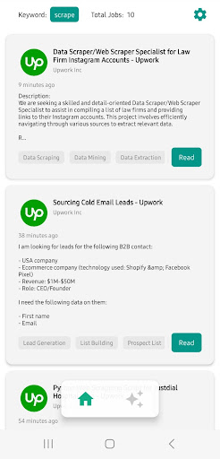 Android application JobHuntPro screenshort