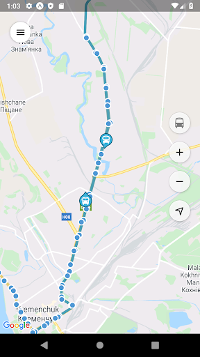 Android application Kremenchuk Public Transport screenshort