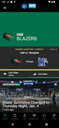 Screenshot of UAB Blazers