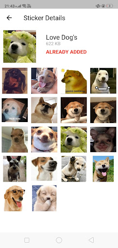 Dogs WA Stickers | Dog Sticker Screen 2