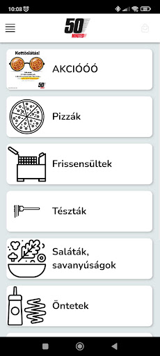 Android application 50minutes Pizza screenshort