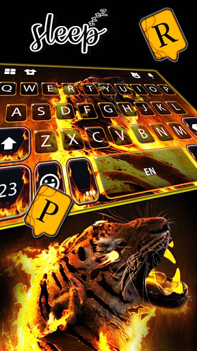 Fiery Tiger Keyboard Backgroun Screen 2