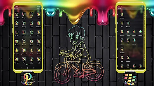 Neon Bicycle Launcher Theme