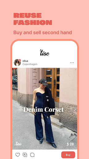 Android application Tise | Reuse fashion screenshort