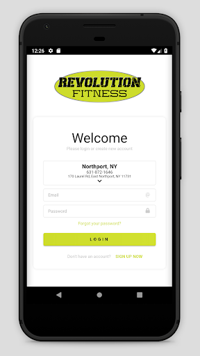 Android application Revolution Fitness Gyms screenshort