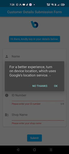 Customer Service Screen 3