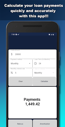 Android application Your Loan Calculator screenshort