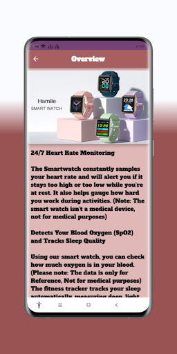 Hamile Smart Watch help Screen 2