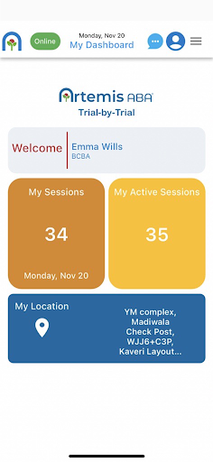 Artemis ABA Trial-by-Trial Screen 2