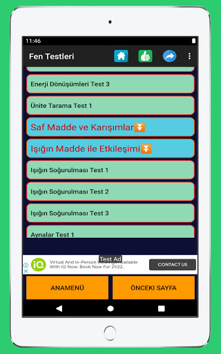 7. Sınıf Tüm Dersler Test Çöz