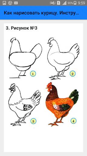 Как нарисовать курицу. Инструк
