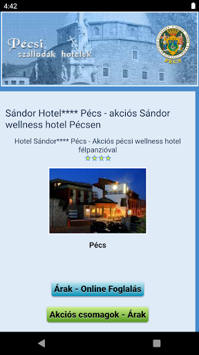 Pécsi Szállodák Hotelek Screen 2