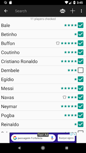 Android application Balanced Team Generator screenshort