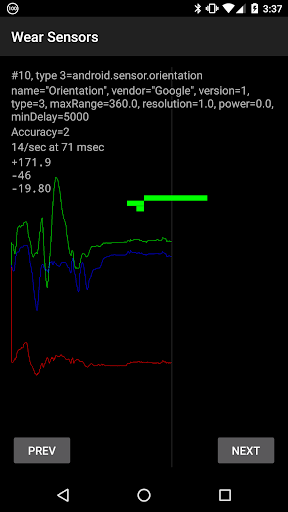 Android application Wear Sensors screenshort