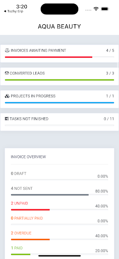 Android application AQUA ERP screenshort