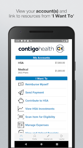 Android application Contigo Health FSA screenshort