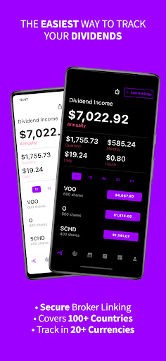 Android application Purple Brick Dividend Tracker screenshort