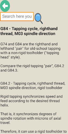 G-code list Screen 2