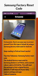 Samsung Factory Reset Code