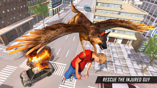 Flying Super Hero Dog City Animal Rescue screenshots 8
