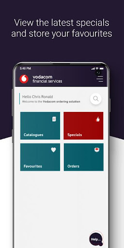 VodaTrade Ordering Screen 2