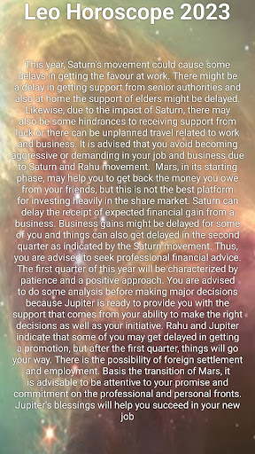 Leo Horoscope 2023 Screen 2