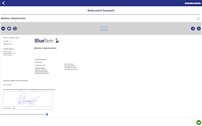 BlueTem Arbeitsscheinverwaltung
