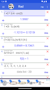 Capture d'écran du calculateur de nombres complexes