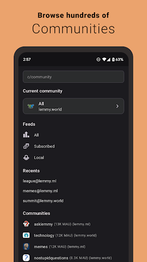 Android application Summit for Lemmy screenshort