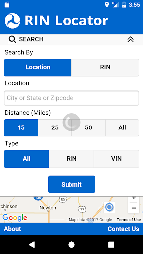 RIN Locator Screen 2