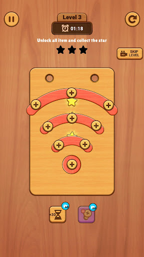 Android application Wood Screws Puzzle: Nut n Bolt screenshort