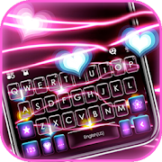 Neon Flash Hearts Keyboard Theme