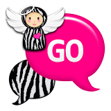 GO SMS - Pink Zebra Angel icon