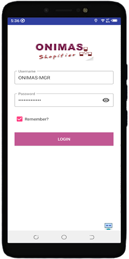 Android application ONIMAS -- Inventory, Daily sal screenshort