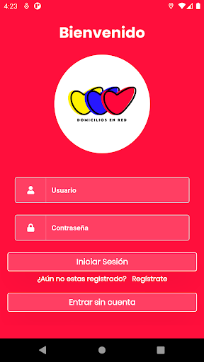 Android application Domicilios en Red screenshort