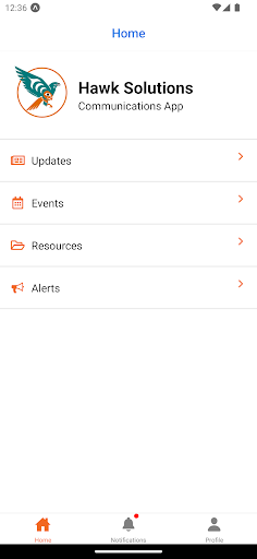 Android application Hawk Communications screenshort