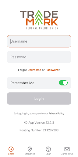 Android application Trademark FCU screenshort