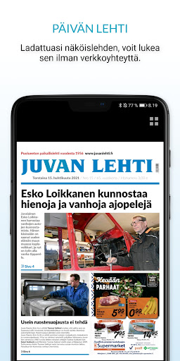 Juvan Lehti, päivän lehti Screen 3