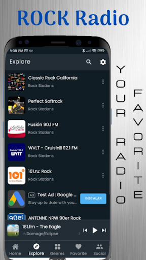 Android application Rock Radio screenshort