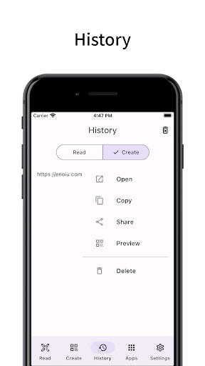 QR: Read & Create Screen 3