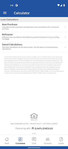 Diamond Residential Mortgage Screen 2