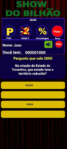 Android application show do bilhão screenshort