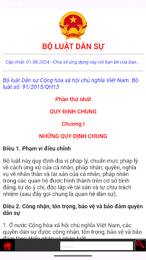 Android application Bộ luật Dân sự screenshort