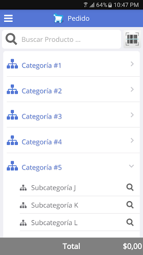 Punto de Pedido Móvil CLIENTES Screen 2