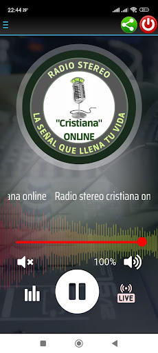Android application Radio stereo cristiana online screenshort
